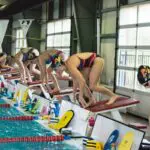 swimmers at the beginning of a race