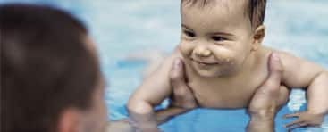 Infant learning to swim